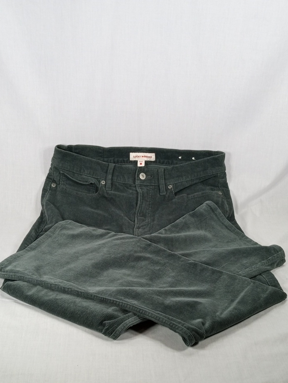 Lucky Brand Women's Forest Green Corduroy Straight Leg Jeans 12/31